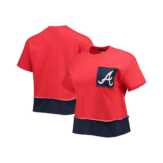 Women's Red Atlanta Braves Cropped T-shirt