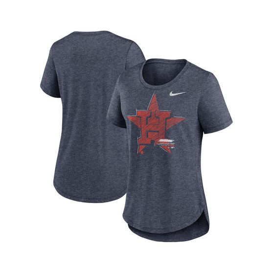 Women's Heather Navy Houston Astros Touch Tri-Blend T-shirt