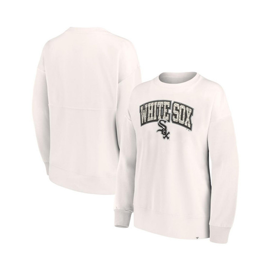 Women's Branded Cream Chicago White Sox Leopard Pullover Sweatshirt