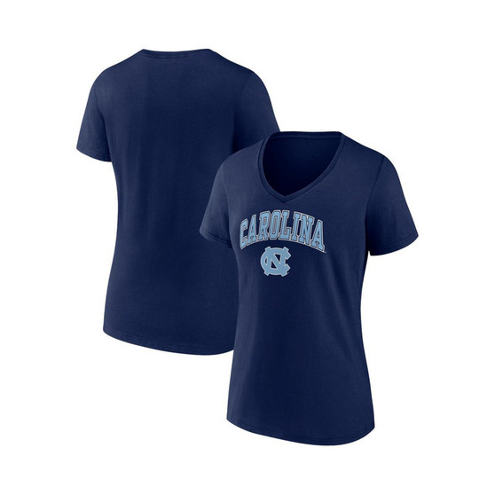 Women's Branded Navy North Carolina Tar Heels Evergreen Campus V-Neck T-shirt