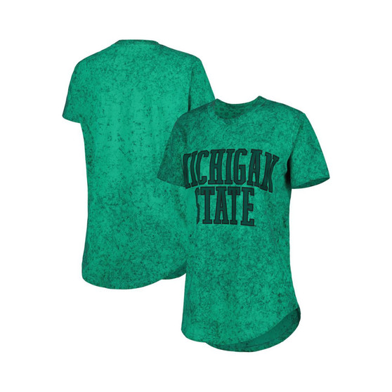 Women's Green Michigan State Spartans Southlawn Sun-Washed T-shirt