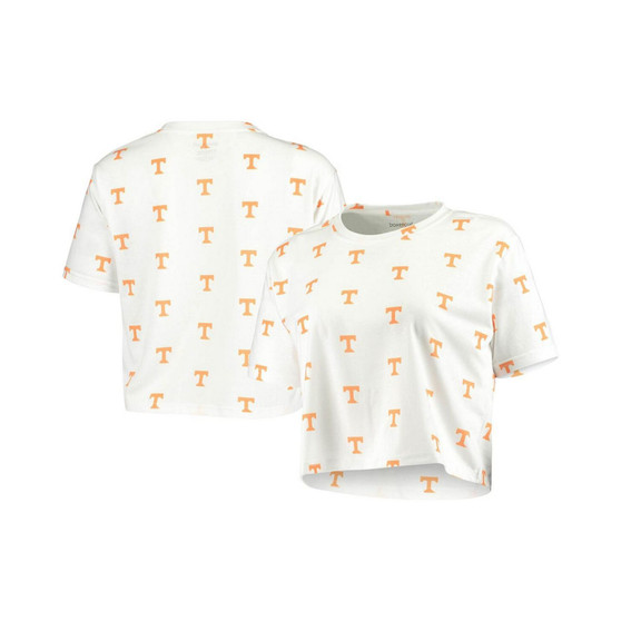 Women's White Tennessee Volunteers Cropped Allover Print T-shirt