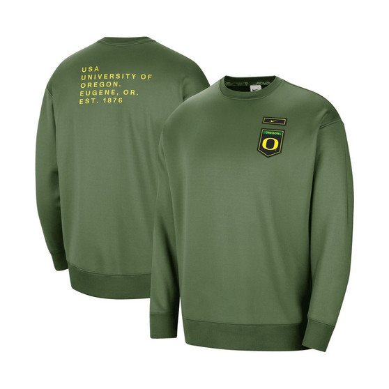 Women's Olive Oregon Ducks Military-Inspired Collection All-Time Performance Crew Pullover Sweatshirt