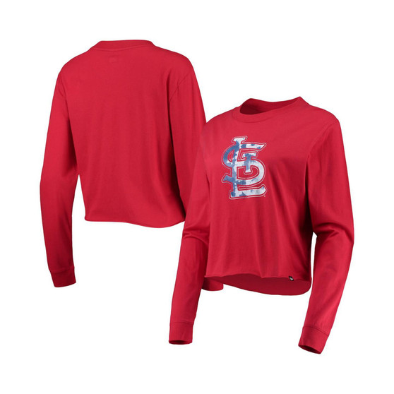 Women's Red St. Louis Cardinals Baby Jersey Cropped Long Sleeve T-shirt