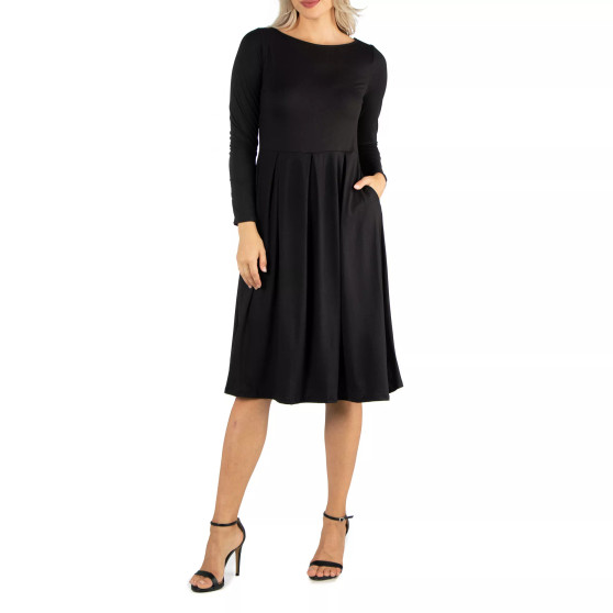 Women's Midi Length Fit and Flare Dress
