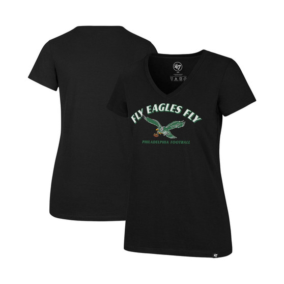 Women's Black Philadelphia Eagles Team Regional Ultra Rival V-Neck T-shirt