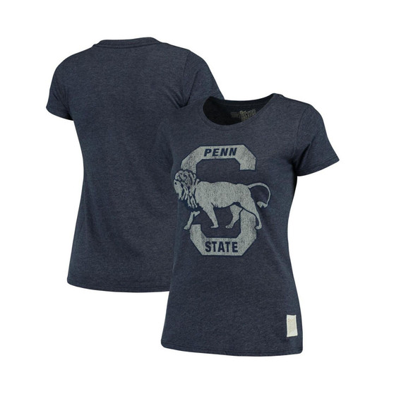 Women's Heather Navy Penn State Nittany Lions Tri-Blend Crew Neck T-shirt