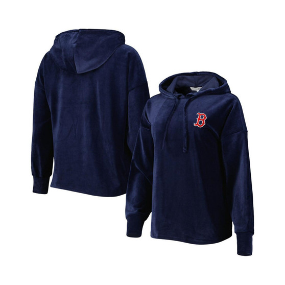 Women's Navy Boston Red Sox End Line Pullover Hoodie