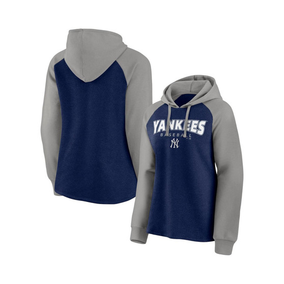 Women's Branded Navy, Gray New York Yankees Recharged Raglan Pullover Hoodie