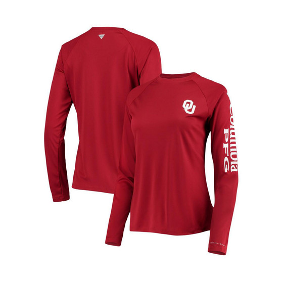 Women's Crimson Oklahoma Sooners PFG Tidal Long Sleeve T-shirt