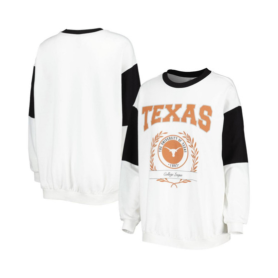 Women's White Texas Longhorns It's A Vibe Dolman Pullover Sweatshirt