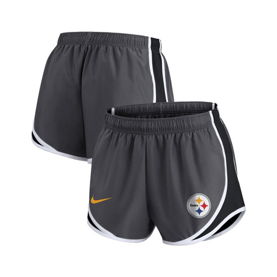 Women's Charcoal Pittsburgh Steelers Logo Performance Tempo Shorts