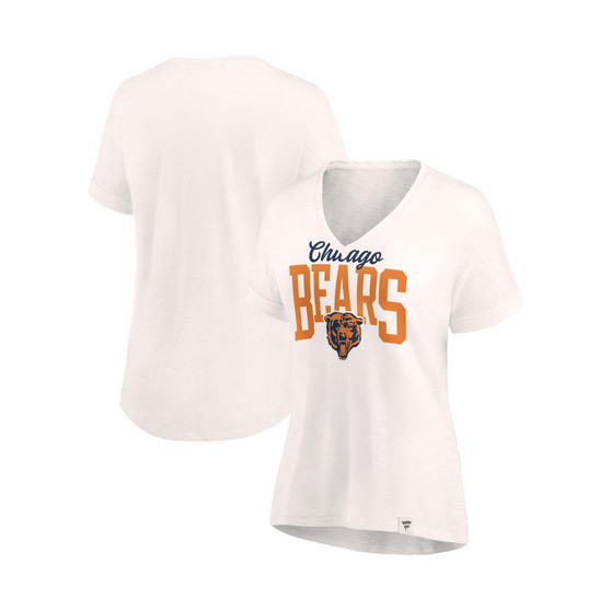 Women's Branded Oatmeal Chicago Bears Motivating Force V-Neck T-shirt
