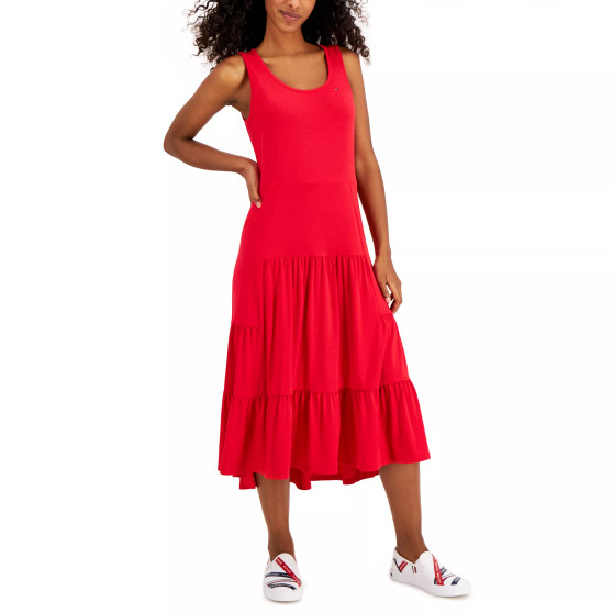 Tiered Sleeveless Midi Dress