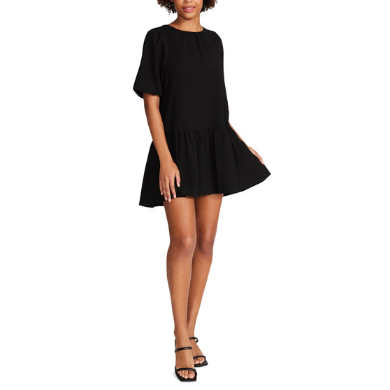 Women's Abrah Textured Puff-Sleeve A-Line Dress