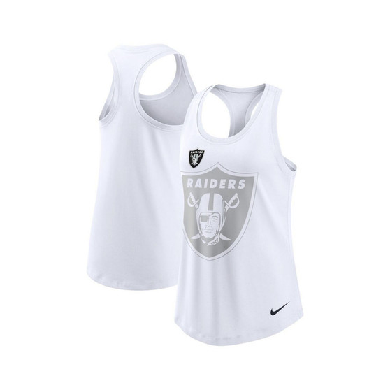 Women's White Las Vegas Raiders Tri-Blend Scoop Neck Racerback Tank Top