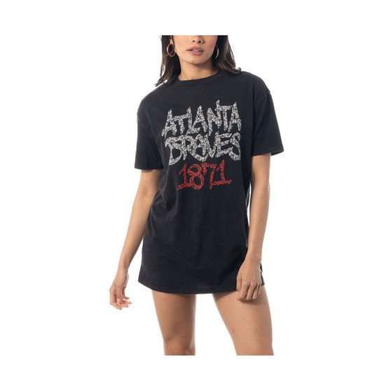 Women's Black Atlanta Braves T-shirt Dress