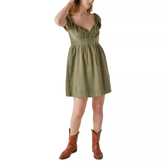 Women's Sweetheart-Neck Babydoll Mini Dress