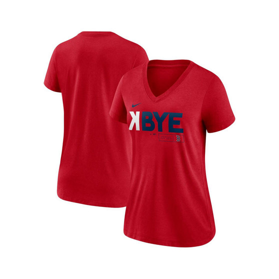 Women's Boston Red Sox Red K-Bye Tri-Blend V-Neck T-shirt