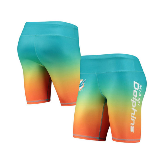 Women's Aqua Miami Dolphins Gradient Biker Shorts