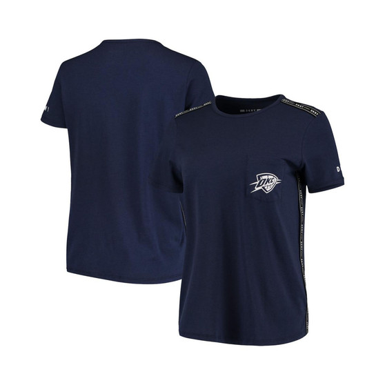 Women's Blue Oklahoma City Thunder Donna Sport Pocket Tri-Blend T-shirt