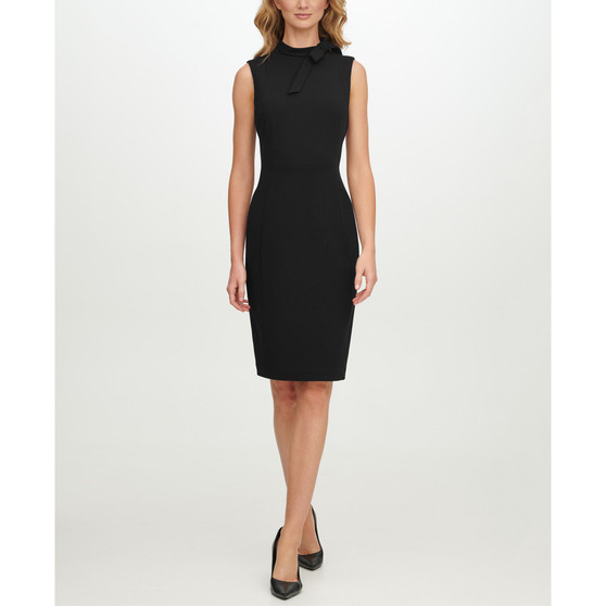 Tie-Neck Sheath Dress