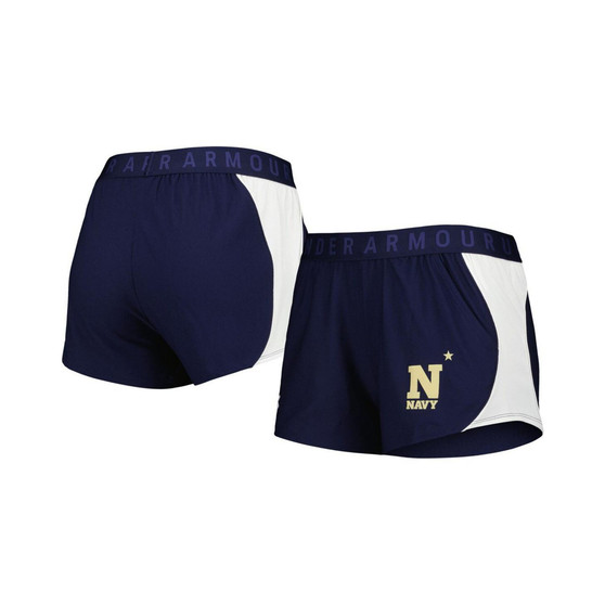 Women's Navy, White Navy Midshipmen Game Day Tech Mesh Performance Shorts