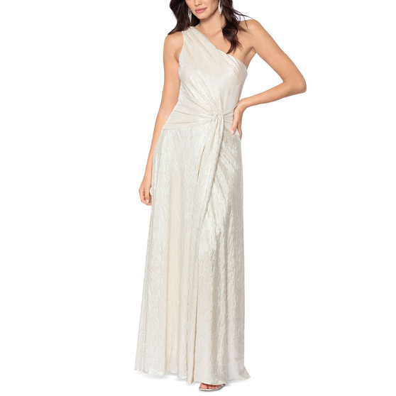 Women's Metallic One-Shoulder Gown