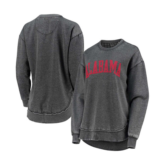 Women's Black Alabama Crimson Tide Vintage-Like Wash Pullover Sweatshirt