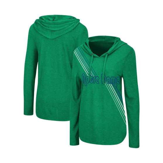 Women's Heather Green Notre Dame Fighting Irish Bernadette Lightweight Hooded Long Sleeve T-shirt