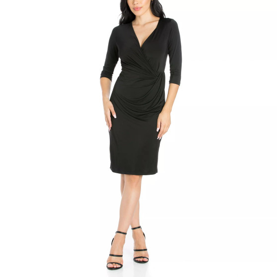 Women's Draped in Style V-Neck Dress