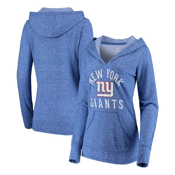 Women's Royal New York Giants Doubleface Slub Pullover Hoodie