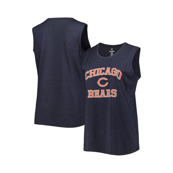 Women's Branded Heather Navy Chicago Bears Plus Size Tank Top