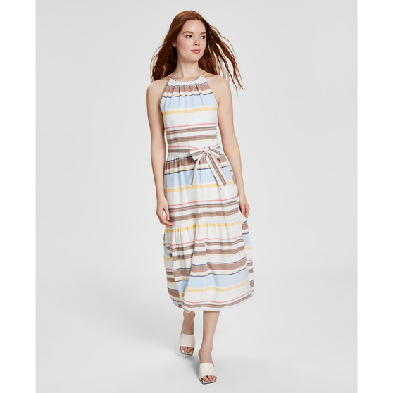 Women's Cotton Halter-Neck Midi Dress