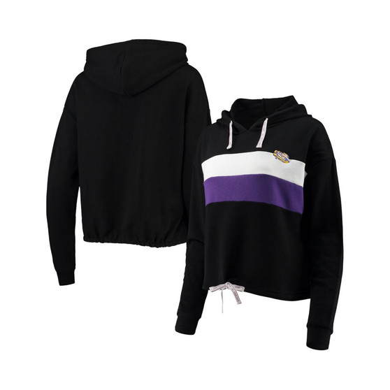 Women's Black, Purple LSU Tigers Leave Your Mark Pullover Hoodie