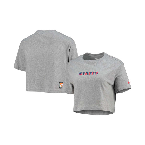 Women's Gray US Soccer Voice Crop Top