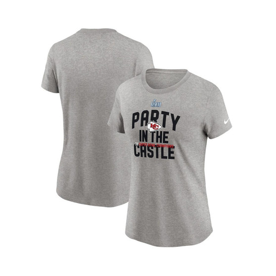 Women's Gray Kansas City Chiefs Super Bowl LVII Champions Parade T-shirt