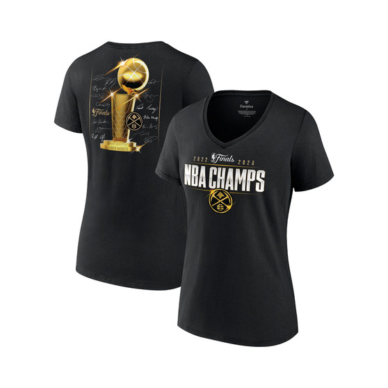 Women's Branded Black Denver Nuggets 2023 NBA Finals Champions Triple Threat Roster Signature T-shirt