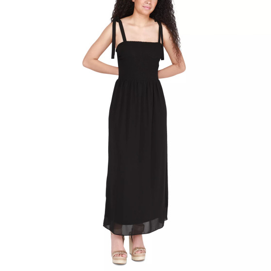 Women's Tied-Strap Smocked Maxi Dress