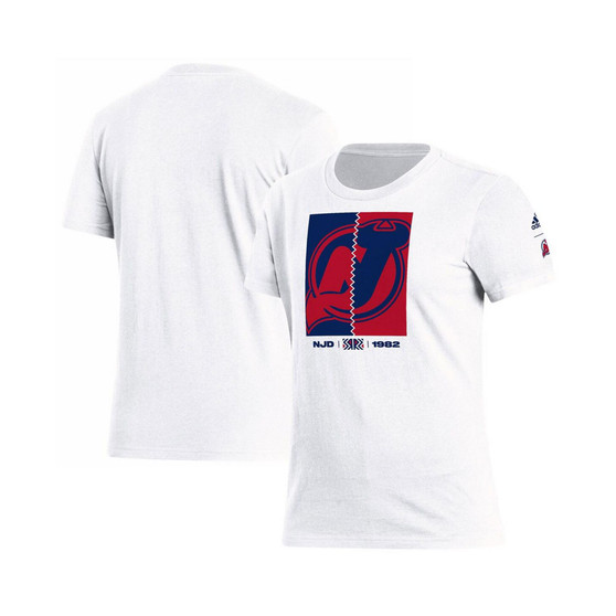 Women's White New Jersey Devils Reverse Retro 2.0 Playmaker T-shirt