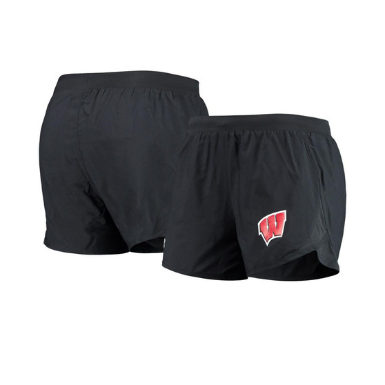Women's Black Wisconsin Badgers Fly By Run 2.0 Performance Shorts