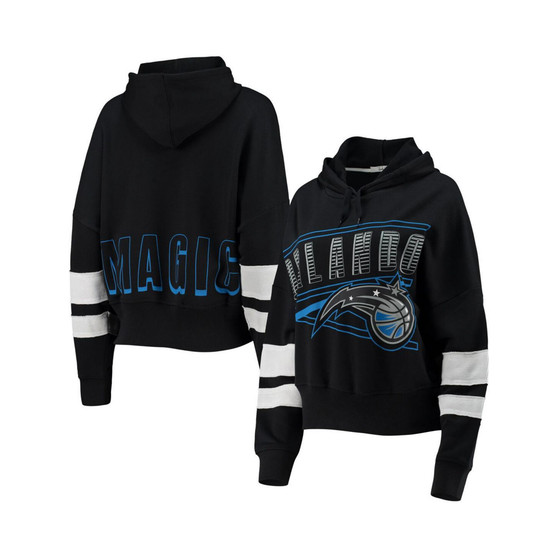 Women's Black Orlando Magic Throwback Stripe Pullover Hoodie