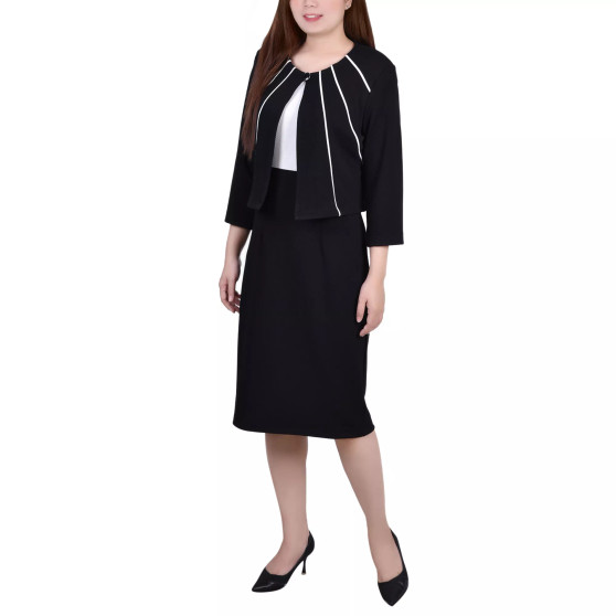 Women's 3/4 Sleeve Two Piece Dress