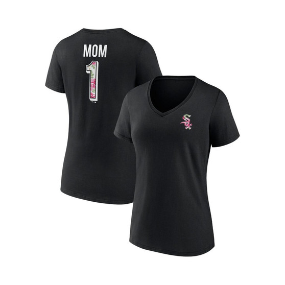 Women's Black Chicago White Sox Mother's Day Plus Size Best Mom Ever V-Neck T-shirt