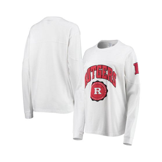 Women's White Rutgers Scarlet Knights Edith Long Sleeve T-shirt