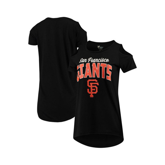 Women's Black San Francisco Giants Clear the Bases Cold Shoulder T-shirt