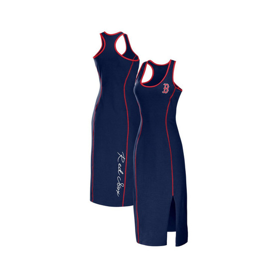 Women's Navy Boston Red Sox Racerback Tank Midi Dress