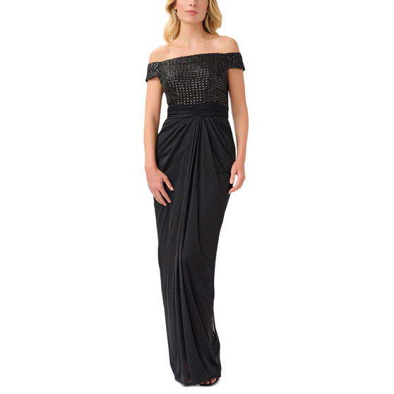 Women's Off-the-Shoulder Sequined Gown