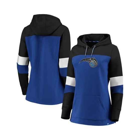 Women's Branded Blue and Black Orlando Magic Iconic Heavy Block Pullover Hoodie
