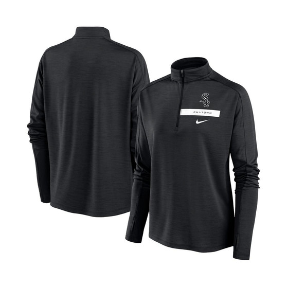 Women's Black Chicago White Sox Primetime Local Touch Pacer Quarter-Zip Top